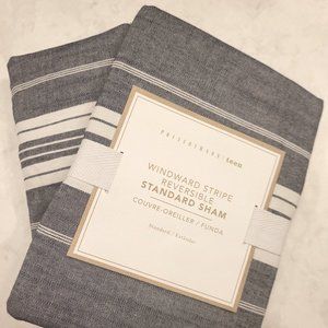 Pottery Barn Windward Stripe Standard Shams - Dark Navy